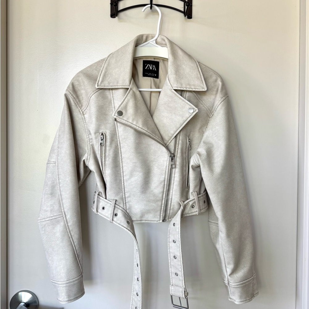 ZARA FAUX LEATHER BIKER JACKET
